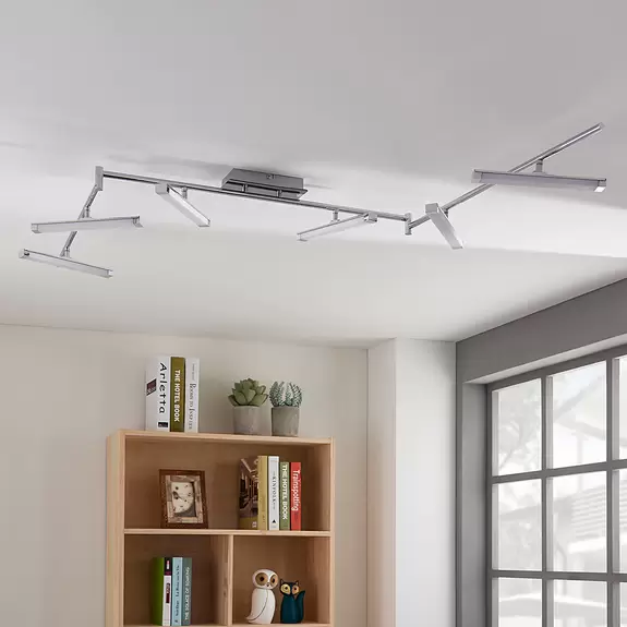 Lampenwelt 6-flammige LED-Deckenlampe Pilou, dimmbar Vierteljährliche Förderung