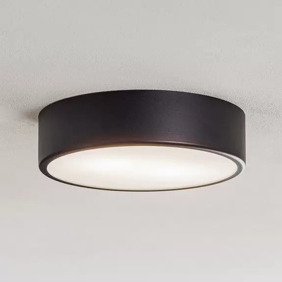 Lampenwelt Deckenleuchte Cleo, Ø 30 cm, schwarz zollfrei