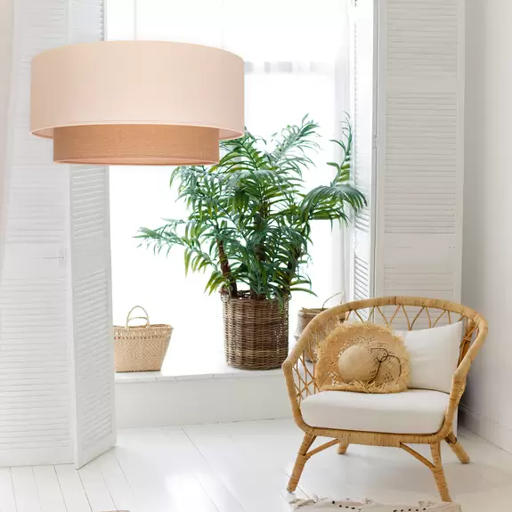 Lampenwelt Hängeleuchte Boho, Ø 60 cm 1-flg. ecru/Jute braun 50% Rabatt für begrenzte Zeit