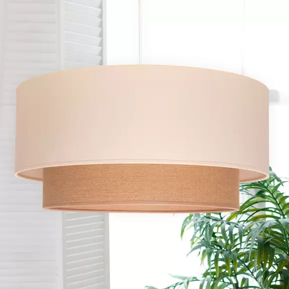 Lampenwelt Hängeleuchte Boho, Ø 60 cm 1-flg. ecru/Jute braun 50% Rabatt für begrenzte Zeit