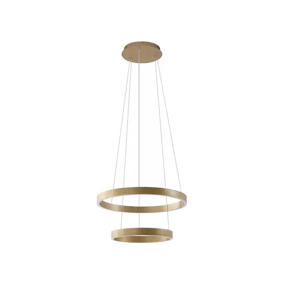 Lampenwelt Lucande Smart LED-Hängeleuchte Yonam, gold, 2-flammig, Tuya Outlet