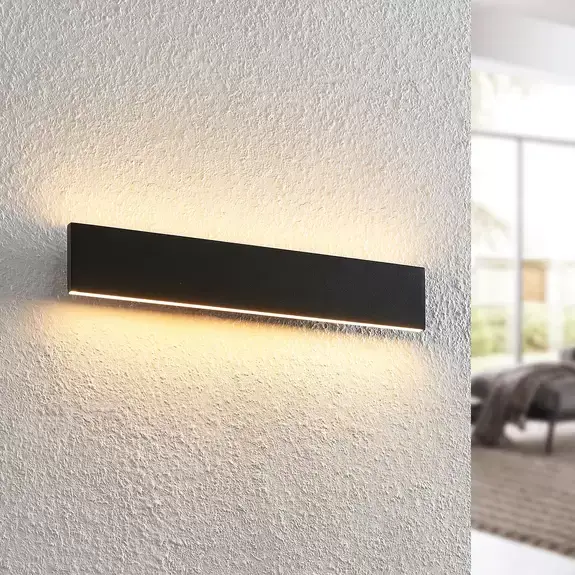 Lampenwelt Lindby Ignazia LED-Wandleuchte, 47 cm, schwarz Günstig kaufen