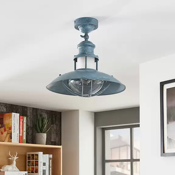 Lampenwelt Betongraue Deckenlampe Louisanne, Industriestil Begrenztes Angebot