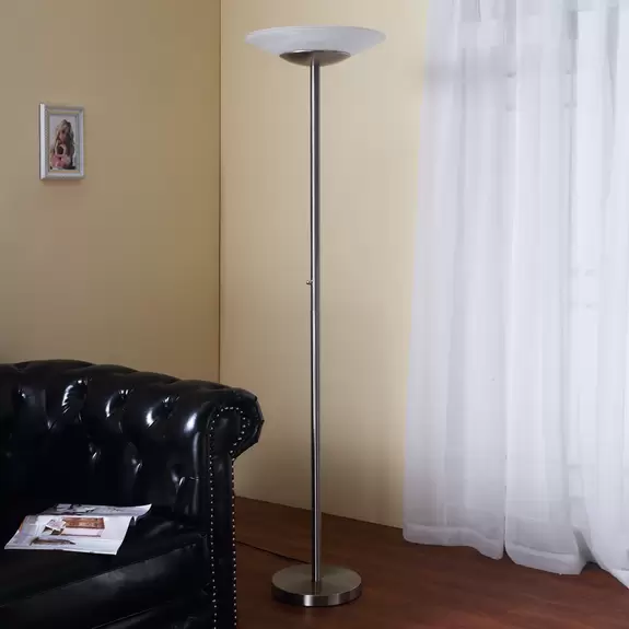 Lampenwelt LED-Deckenfluter Ragna mit Dimmer, nickel matt Saisonschlussverkauf