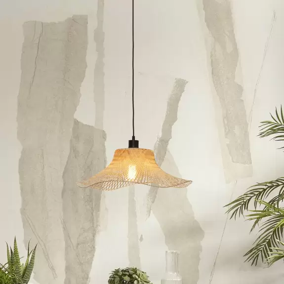Lampenwelt GOOD & MOJO Ibiza Hängelampe Ø 50 cm natur Osterangebot