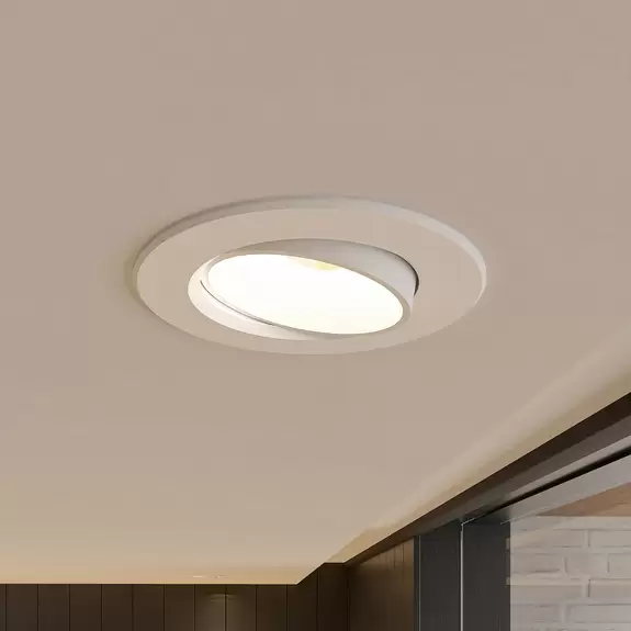 Lampenwelt Prios LED-Einbauleuchte Shimar, weiß, 9 W, 3000K, dimmbar Jubiläumsangebot