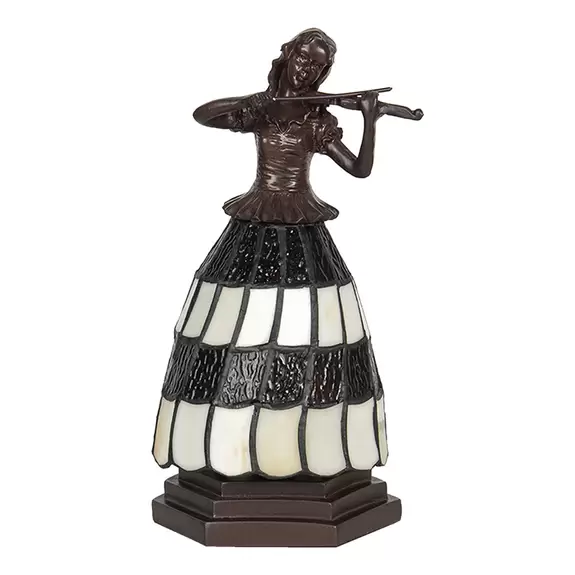 Lampenwelt Tischlampe 5LL-6047 Frau, Tiffany-Stil, braun-weiß Letzter Tag