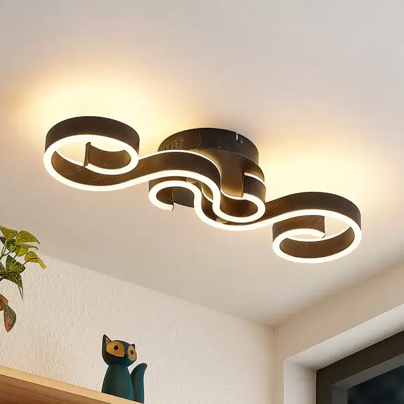 Lampenwelt Lucande Admira LED-Deckenlampe, 51,7 cm schwarz Bis zu 60% Rabatt