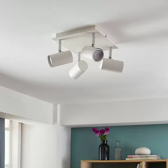 Lampenwelt Quadratische Deckenleuchte Iluk, vierflammig Clearance-Verkauf