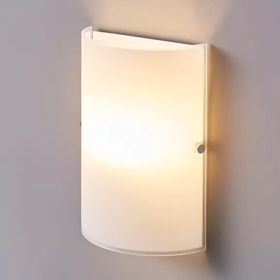Lampenwelt Schlichte Wandleuchte Giulia aus gefrostetem Glas Schlussverkauf
