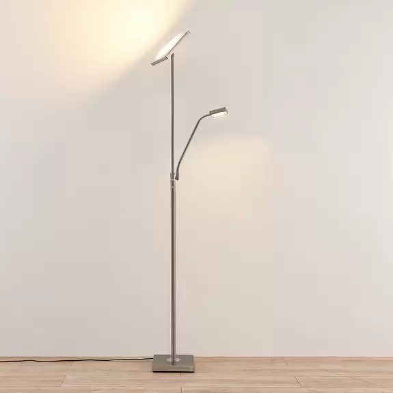 Lampenwelt Lindby Sumani LED-Stehleuchte, eckig, nickel Flash Sale