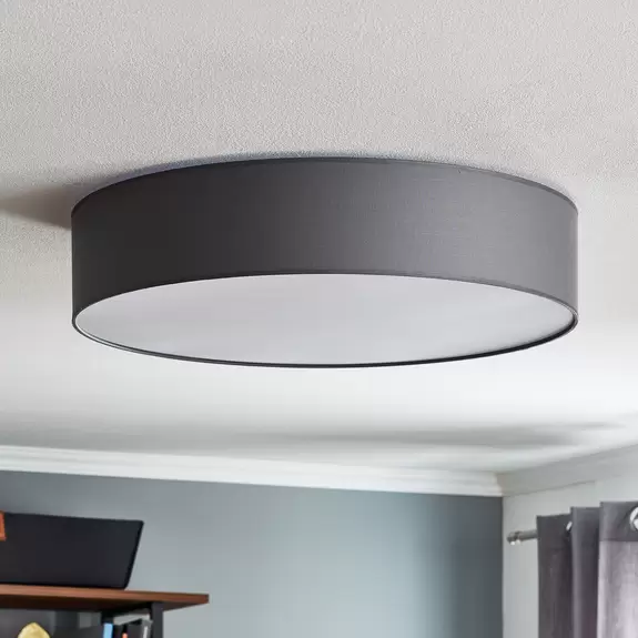 Lampenwelt Deckenleuchte Rondo, grau Ø 60cm Black Friday