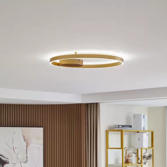 Lampenwelt Lucande Smart LED-Deckenleuchte Moise, gold, CCT, Tuya Vatertagsangebot