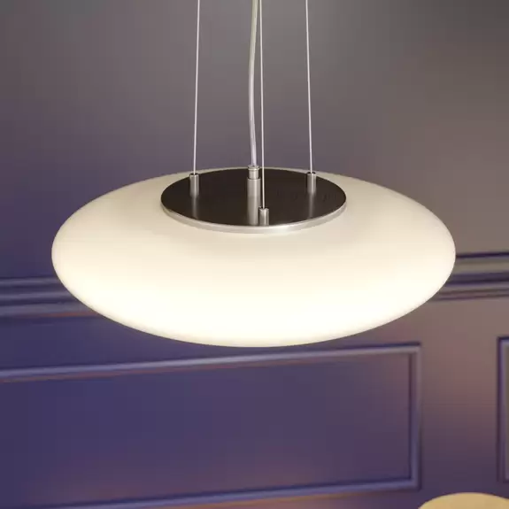 Lampenwelt LED-Opalglas-Hängelampe Gunda in Weiß Lagerräumung