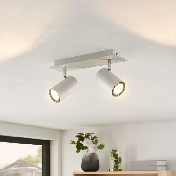 Lampenwelt Lindby Joffrey Deckenstrahler, 2-flammig, weiß Online Outlet