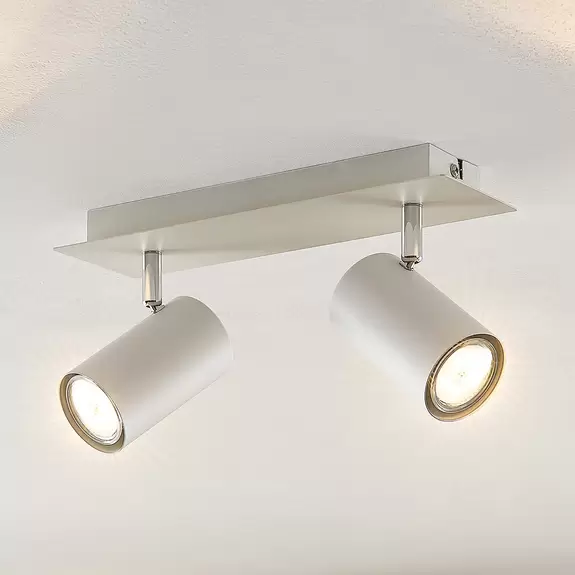 Lampenwelt Lindby Joffrey Deckenstrahler, 2-flammig, weiß Online Outlet