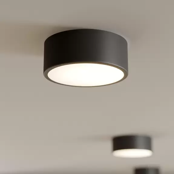Lampenwelt Deckenleuchte Cleo, Ø 20 cm, schwarz Räumungsverkauf