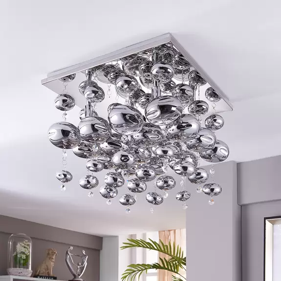 Lampenwelt Mit Glaskugeln behangene Deckenleuchte Esfera Tägliche Deals