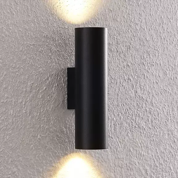 Lampenwelt Arcchio Wandleuchte Brinja, 2-flammig, schwarz, rund, GU10 Tiefpreis