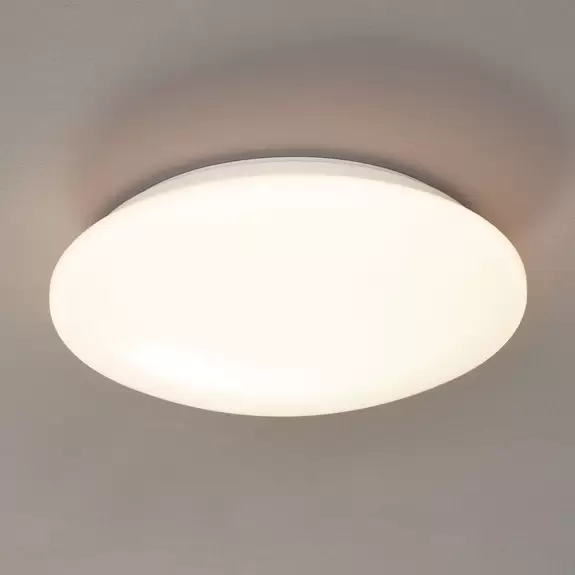 Lampenwelt LED-Deckenlampe Pollux, Ø 27 cm, Kunststoff, Bewegungsmelder Vierteljährliche Förderung