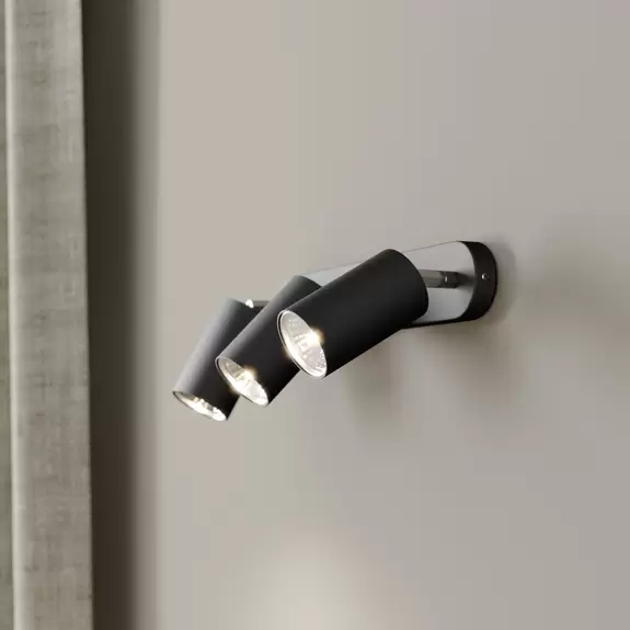 Lampenwelt Wandstrahler Eye Spot dreiflammig, schwarz Fabrikladen