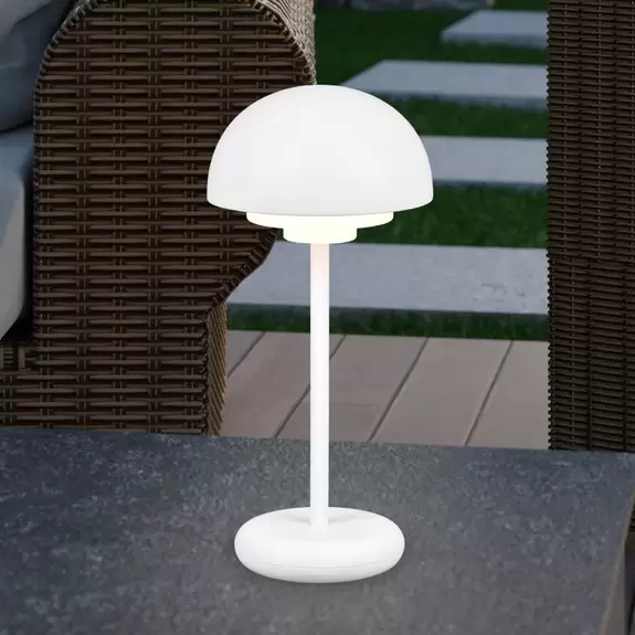 Lampenwelt LED-Tischlampe Elliot, IP44, Akku, Touchdim, weiß Speichern exportieren