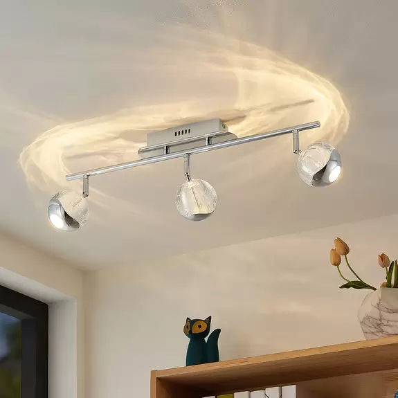 Lampenwelt Lucande Kilio LED-Deckenstrahler, 3-flammig, chrom Im Verkauf