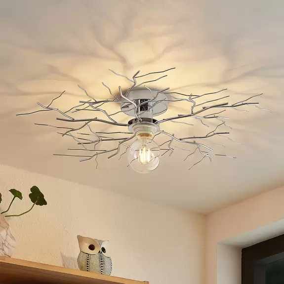 Lampenwelt Lindby Vetki Deckenleuchte mit Astdekor, chrom Hotsell