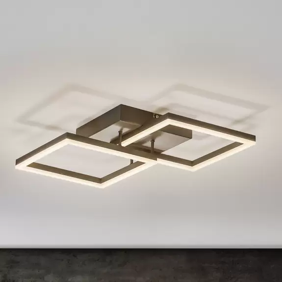 Lampenwelt LED-Deckenleuchte Bard 45x45 cm 2fl., anthrazit Rabatt