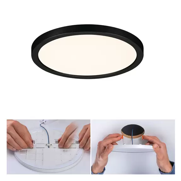 Lampenwelt Paulmann Areo LED-Panel rund schwarz 3000K Ø17,5cm Black Friday