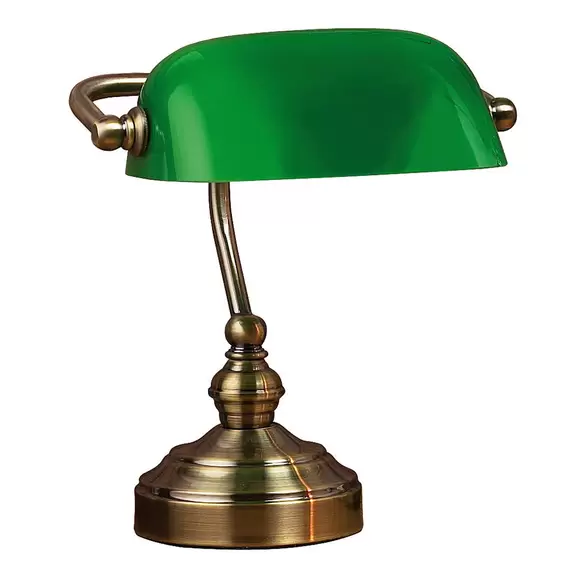 Lampenwelt Tischleuchte Bankers, Höhe 25 cm grün Osterangebot