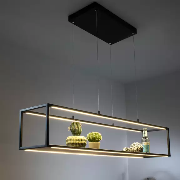 Lampenwelt Paul Neuhaus Contura LED-Pendelleuchte in Schwarz Top Angebot
