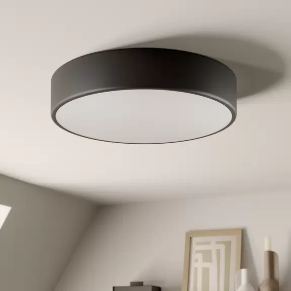 Lampenwelt Deckenleuchte Cleo, Ø 40 cm, schwarz Große Rabatte