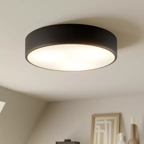 Lampenwelt Deckenleuchte Cleo, Ø 40 cm, schwarz Große Rabatte