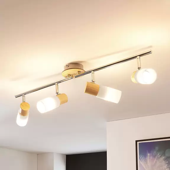 Lampenwelt Holzstrahler Christoph, 4-flammig Kauf eins, bekomm eins gratis