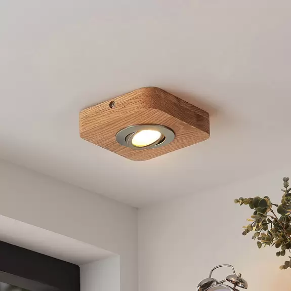Lampenwelt Lindby Mikari LED-Deckenleuchte aus Holz, 1-fl Super Rabatt