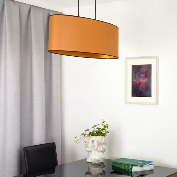 Lampenwelt Envostar Hängeleuchte Idun, braun, 80 cm Naturmaterial vegan Im Verkauf