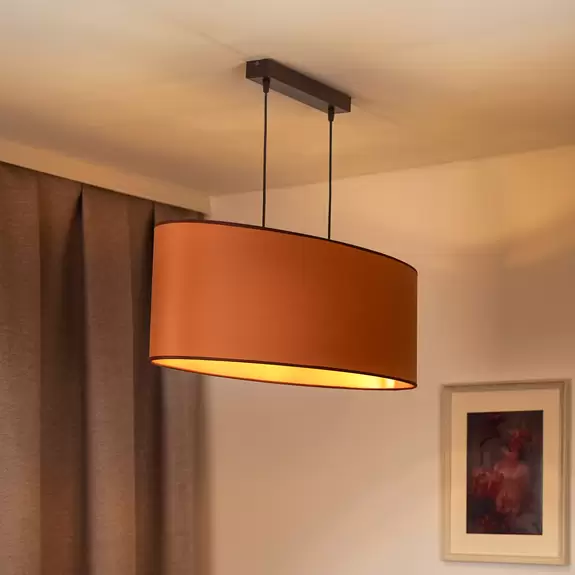 Lampenwelt Envostar Hängeleuchte Idun, braun, 80 cm Naturmaterial vegan Im Verkauf