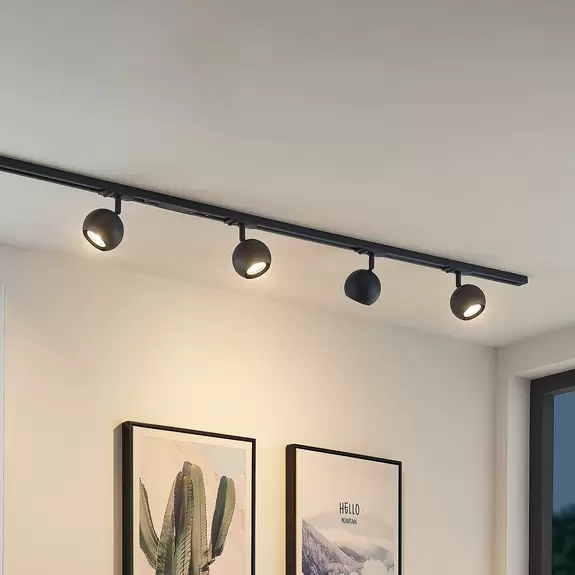 Lampenwelt Lindby 1-Phasen-Schienensystem Linaro GU10 schwarz 4 x 10W Outlet