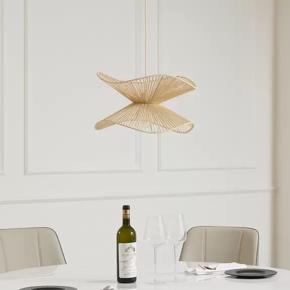Lampenwelt Lindby Pendelleuchte Valdorin, beige, Papier, Ø 40 cm, E27 Hotsell