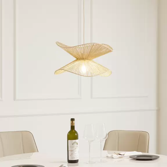 Lampenwelt Lindby Pendelleuchte Valdorin, beige, Papier, Ø 40 cm, E27 Hotsell