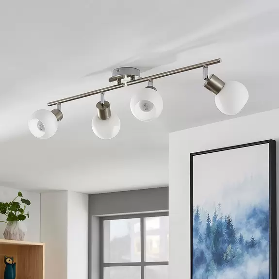 Lampenwelt Deckenlampe Elaina 4-flg., nickel matt Schlussverkauf