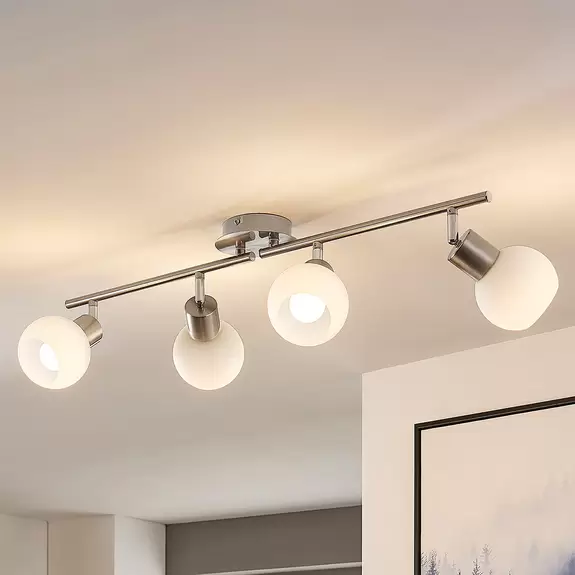Lampenwelt Deckenlampe Elaina 4-flg., nickel matt Schlussverkauf
