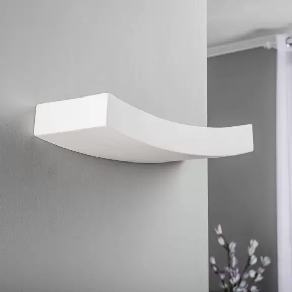 Lampenwelt Wandlampe Lino aus Keramik, gebogene Form Fabrikverkauf