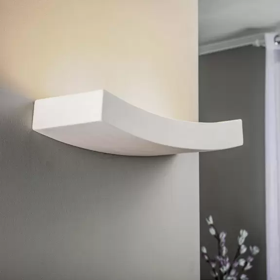 Lampenwelt Wandlampe Lino aus Keramik, gebogene Form Fabrikverkauf