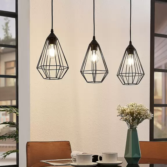Lampenwelt Pendelleuchte Elda mit Käfigen, länglich, schwarz Fabrik Onlineshop