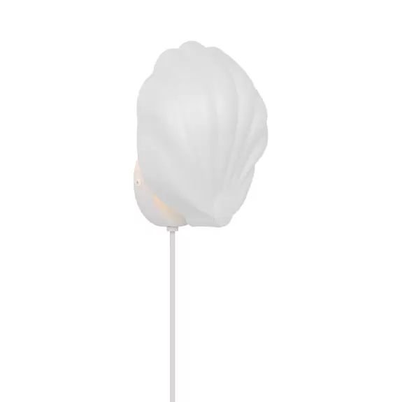 Lampenwelt Wandleuchte Konchi mit Kabel und Stecker, weiß Sonderangebot