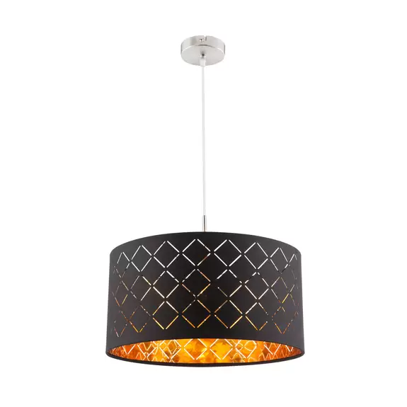 Lampenwelt Hängeleuchte Clark, schwarz/goldfarben, Ø 40 cm Osterangebot