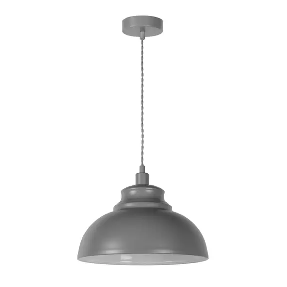Lampenwelt Metall-Pendelleuchte Isla in Grau Vatertagsangebot