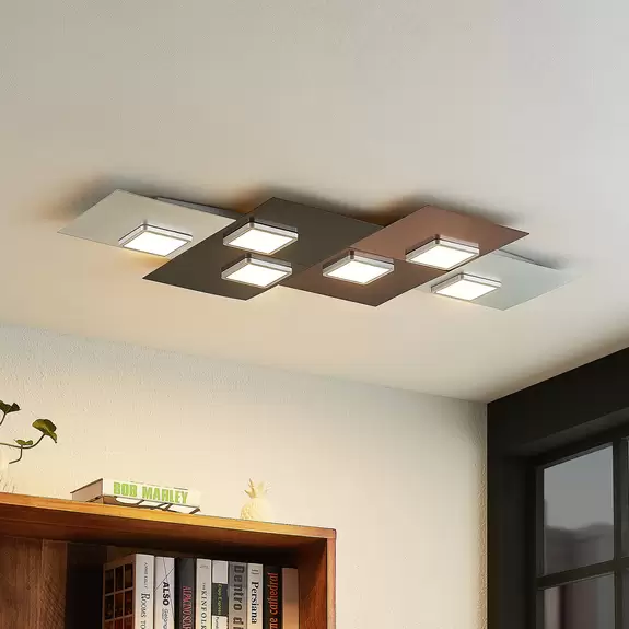 Lampenwelt Lindby Deckenleuchte Upari, 6-flammig, 100 cm lang, Stahl Riesige Ersparnisse